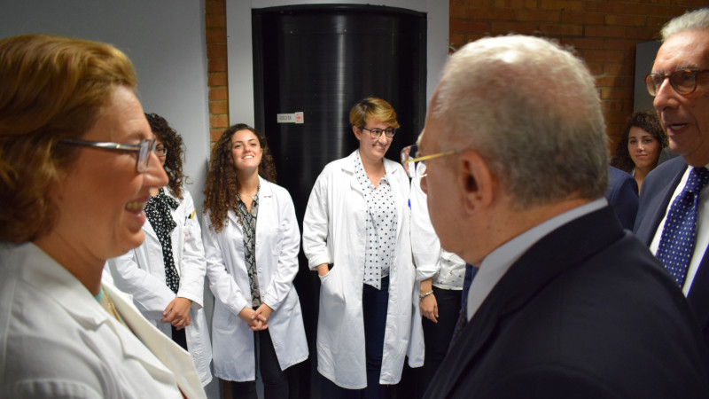 La prof. Ruoppolo durante l'inaugurazione del Lab con il presidente De Luca